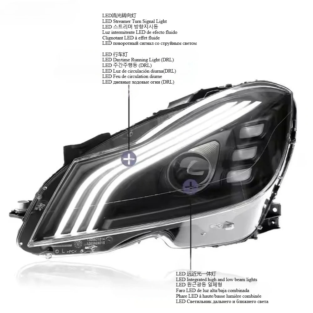 Mercedes Benz C Class 2007-2014 W204 LED Headlight Upgrade