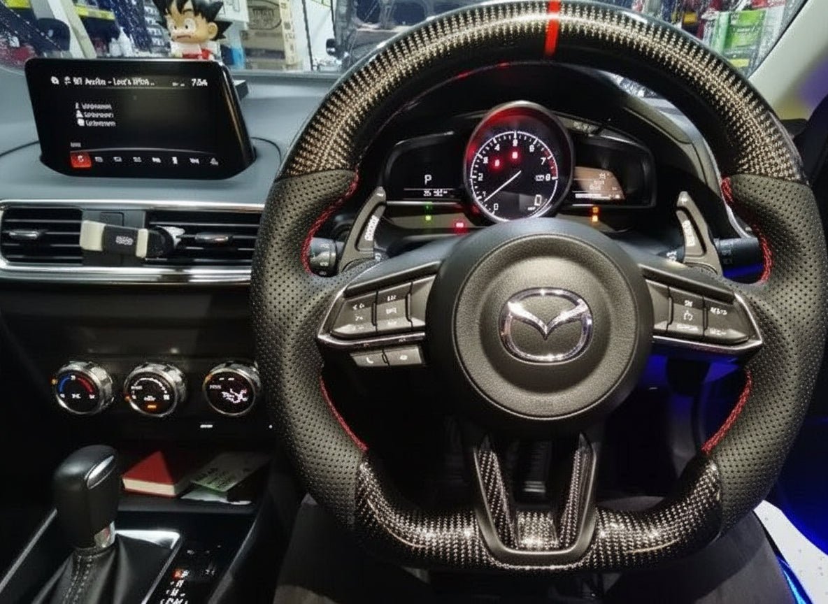 Mazda 3 2014 - 2019 Custom Carbon Fibre Steering Wheel - Fast Life Customs