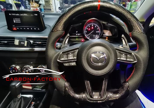 Mazda 3 2014-2019 Custom Carbon Fibre Steering Wheel