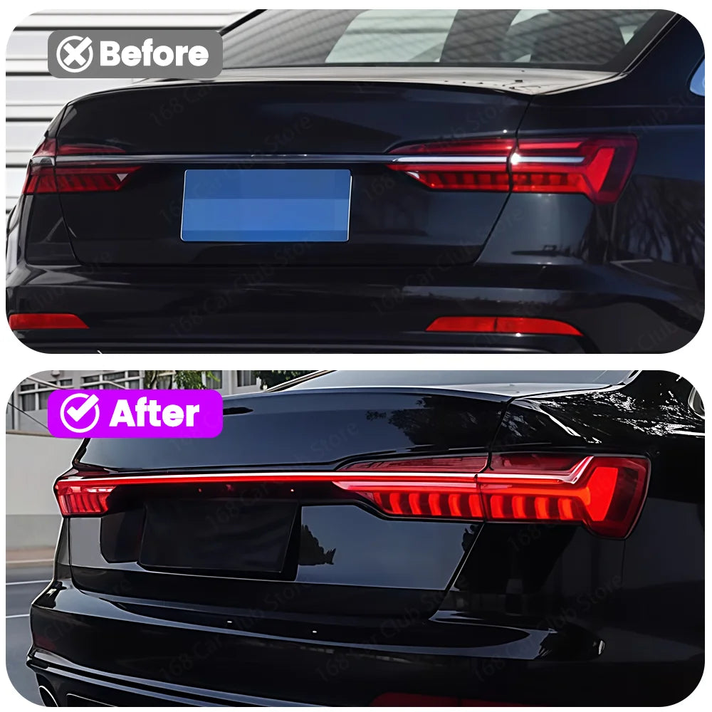 Audi A6 2019-2024 LED Rear Light Bar before and after installing