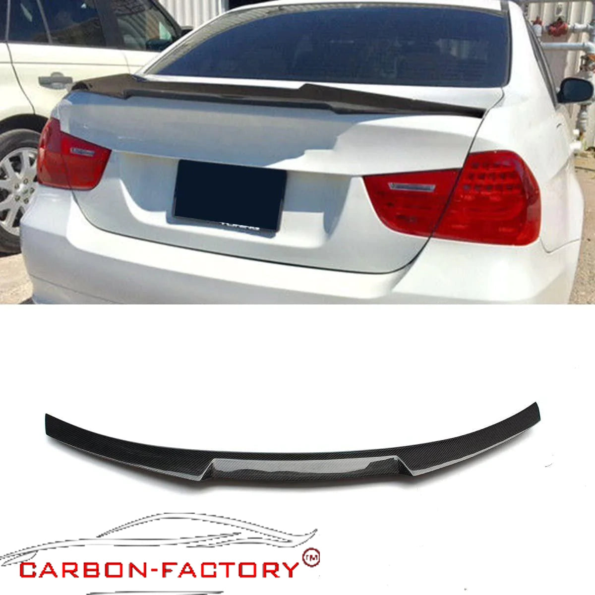 BMW E90 3-Series Sedan Dry Carbon Rear Boot Spoiler