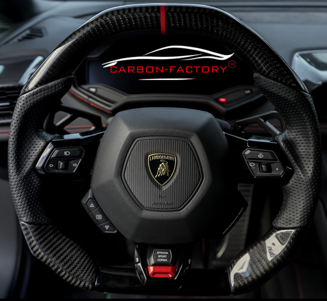 Lamborghini Aventador Custom Carbon Fibre Steering Wheel