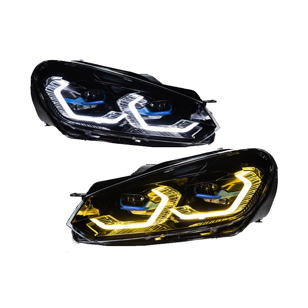 Volkswagen Golf 2009-2012 BMW Style LED Headlight Upgrade Dual Colour