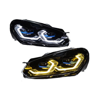 Volkswagen Golf 2009-2012 BMW Style LED Headlight Upgrade Dual Colour