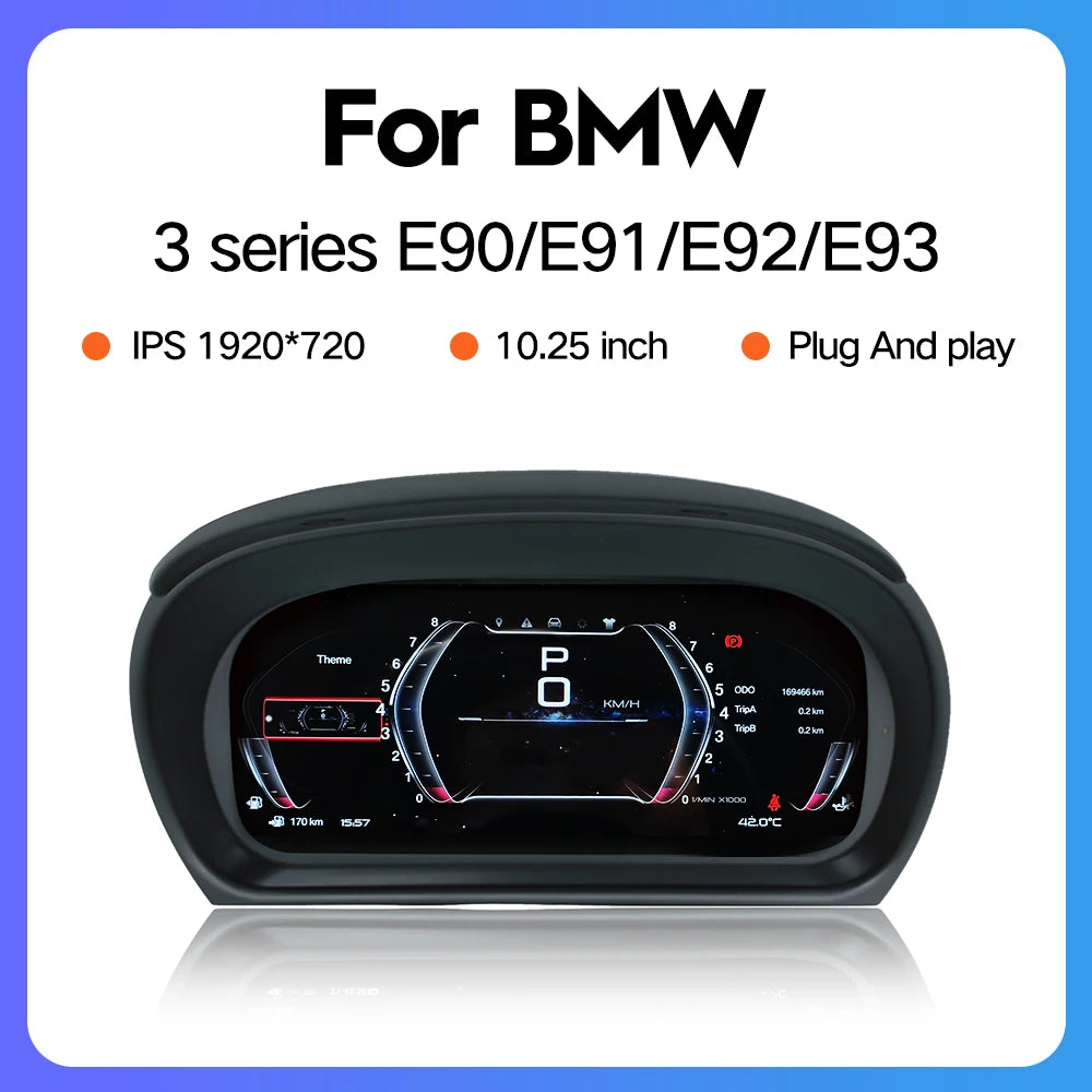 BMW 3 Series 2005-2012 E90 E91 E92 E93 10.25" LCD Digital Dashboard with Carplay fastlife
