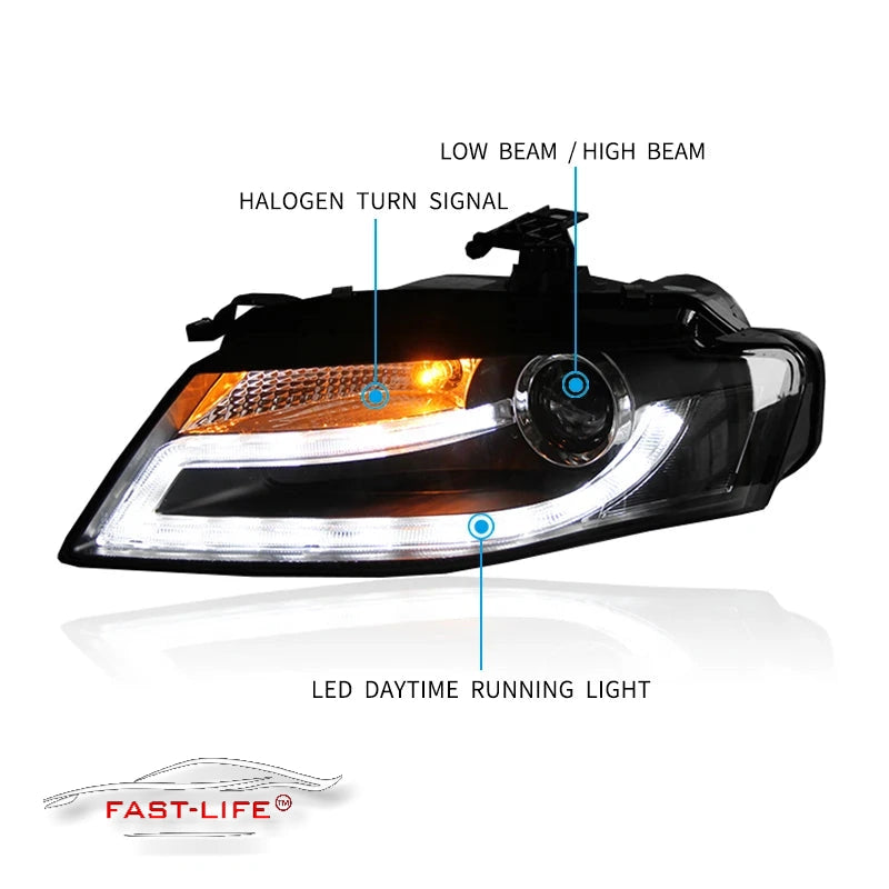 Audi A4 Headlights 2009-2012 B8 LED Headlight Upgrade