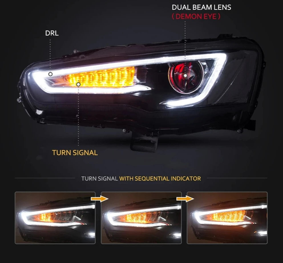 Mitsubishi Lancer/EVO 2008-2017 LED Headlight Upgrade