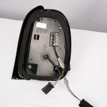Back view of the lights with wiring on a white background