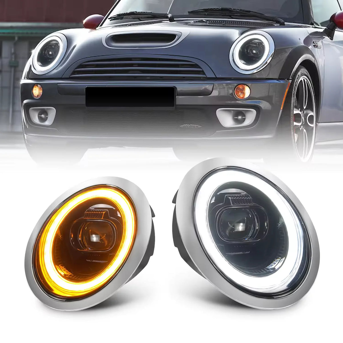 Mini R50 Headlights Mini Cooper R50/R53 LED Headlight Upgrade on a Mini