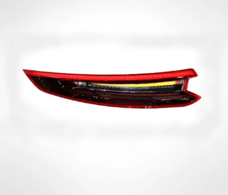 Red car turn signal on a white background