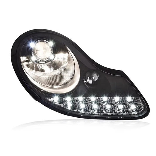 Porsche Boxster LED Headlight Upgrade on white background