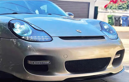 Porsche Boxster 986 LED Headlight Upgrade Installed on silver car