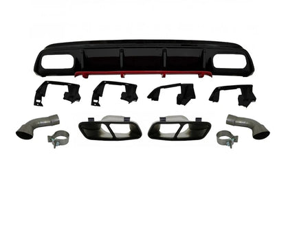 A45 AMG Style Rear Diffuser With Exhaust Tips For Mercedes-Benz A-Class W176 2013-2018