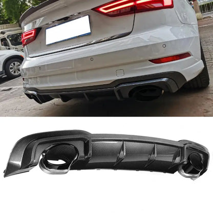 RS3 Style Diffuser with ABT Style Exhaust Tip For Audi A3/S3 8V 2017-2020