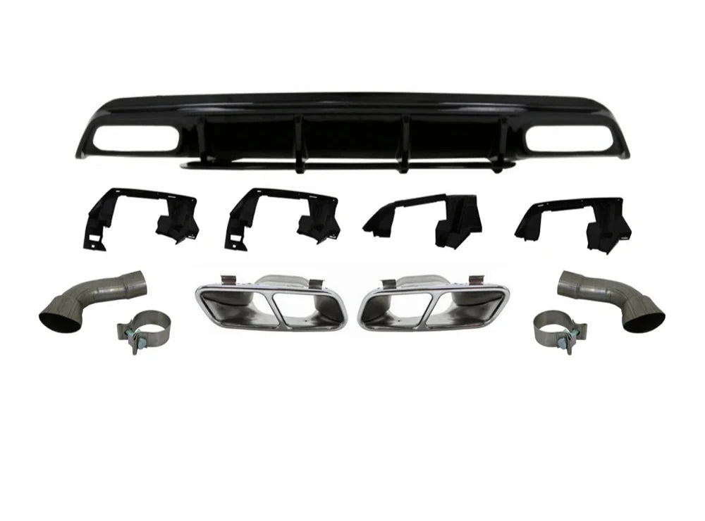 A45 AMG Style Rear Diffuser With Exhaust Tips For Mercedes-Benz A-Class W176 2013-2018