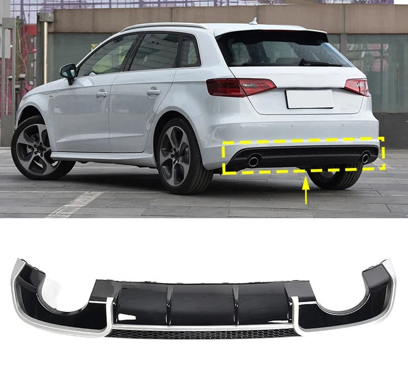 RS3 Style Diffuser for Audi A3 Non-S-Line Hatchback 2014-2016