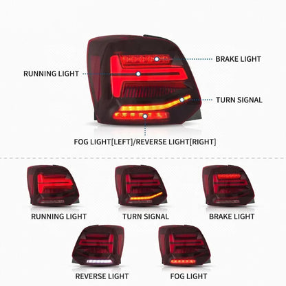 LED Dynamic Rear Lights for Volkswagen Polo 2010-2017