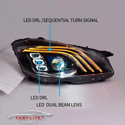 Mercedes-Benz S-class W221 2006-2012 LED Headlight Upgrade