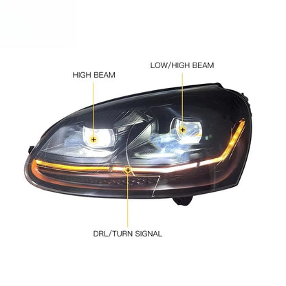 Volkswagen Golf 2003–2008 MK5 Dual-Colour LED Headlight Upgrade
