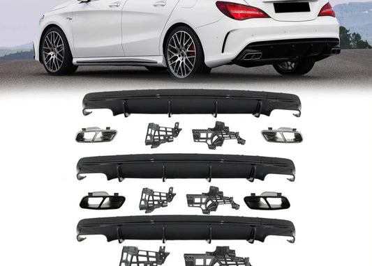 CLA45 Style Rear Diffuser for Mercedes-Benz CLA Estate 2013-2019