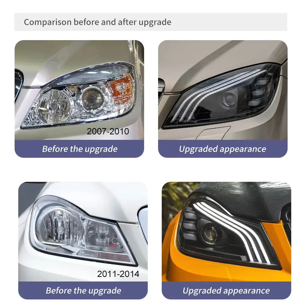 Mercedes Benz C Class 2007-2014 W204 LED Headlight Upgrade