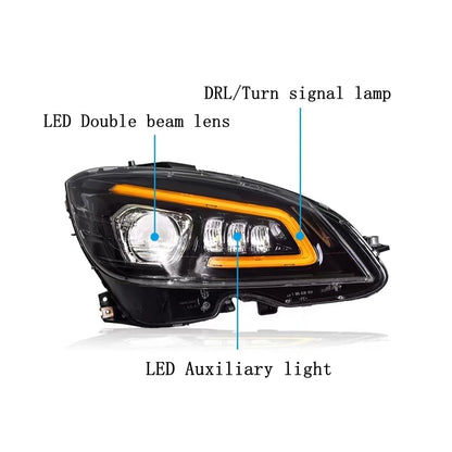 LED Dynamic Headlight Upgrade For Mercedes Benz C-Class W204 2007-2011