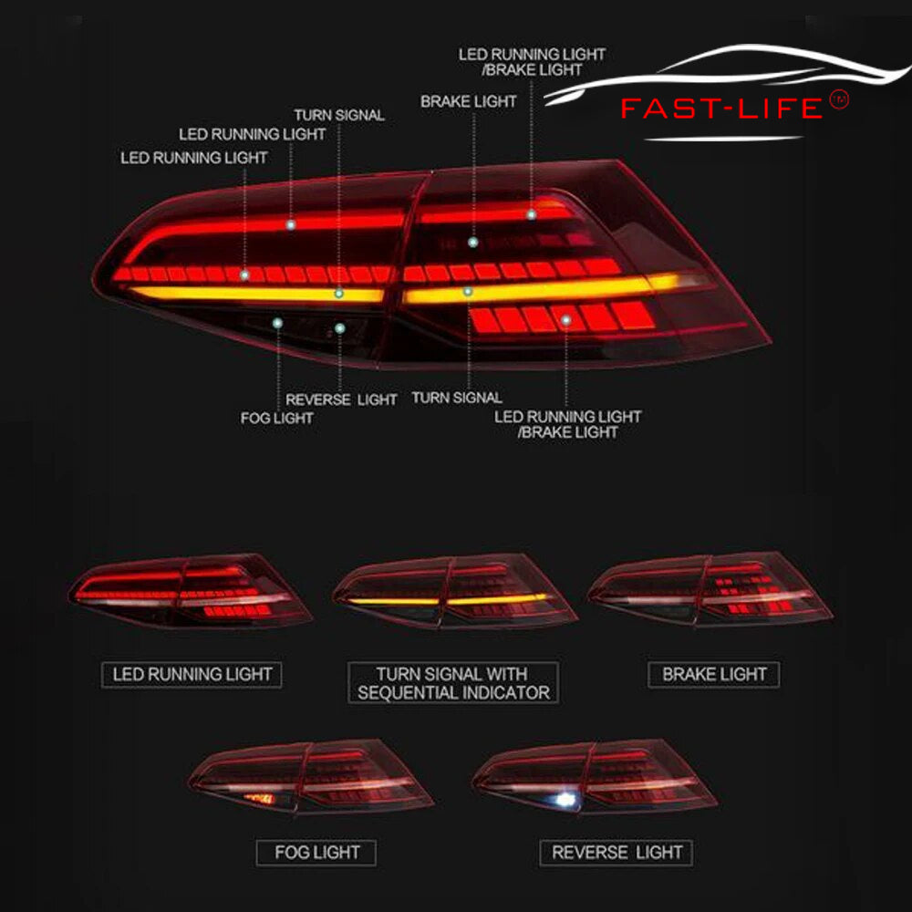 Volkswagen Golf MK7 + MK7.5 2013-2019 Golf R Style LED Rear Light Upgrade