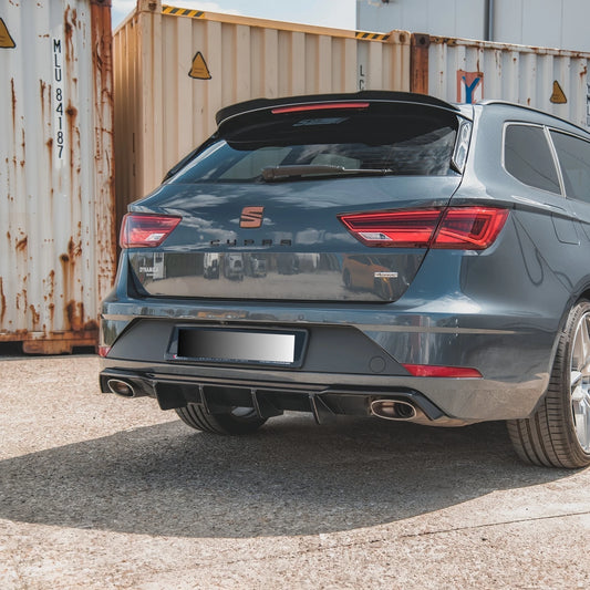Seat Leon Cupra ST MK3 Facelift (2016-2020) - Gloss Black Rear Diffuser Maxton Design Style