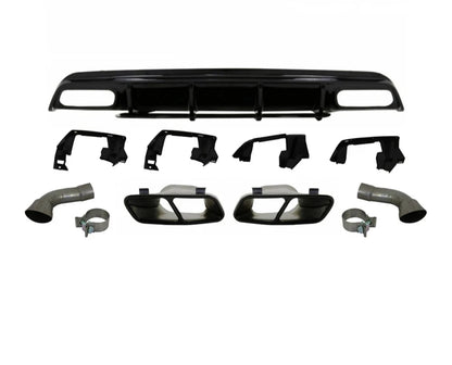 A45 AMG Style Rear Diffuser With Exhaust Tips For Mercedes-Benz A-Class W176 2013-2018