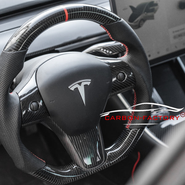 Tesla Model 3 2017-2021 Custom Carbon Fibre Steering Wheel