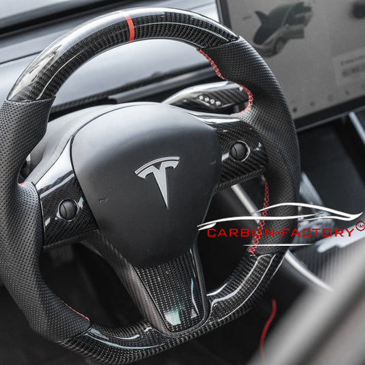 Tesla Model 3 2017-2021 Custom Carbon Fibre Steering Wheel