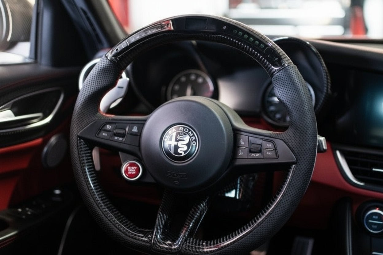 Alfa Romeo Giulia Custom Carbon Fibre Steering Wheel - Fast Life Customs