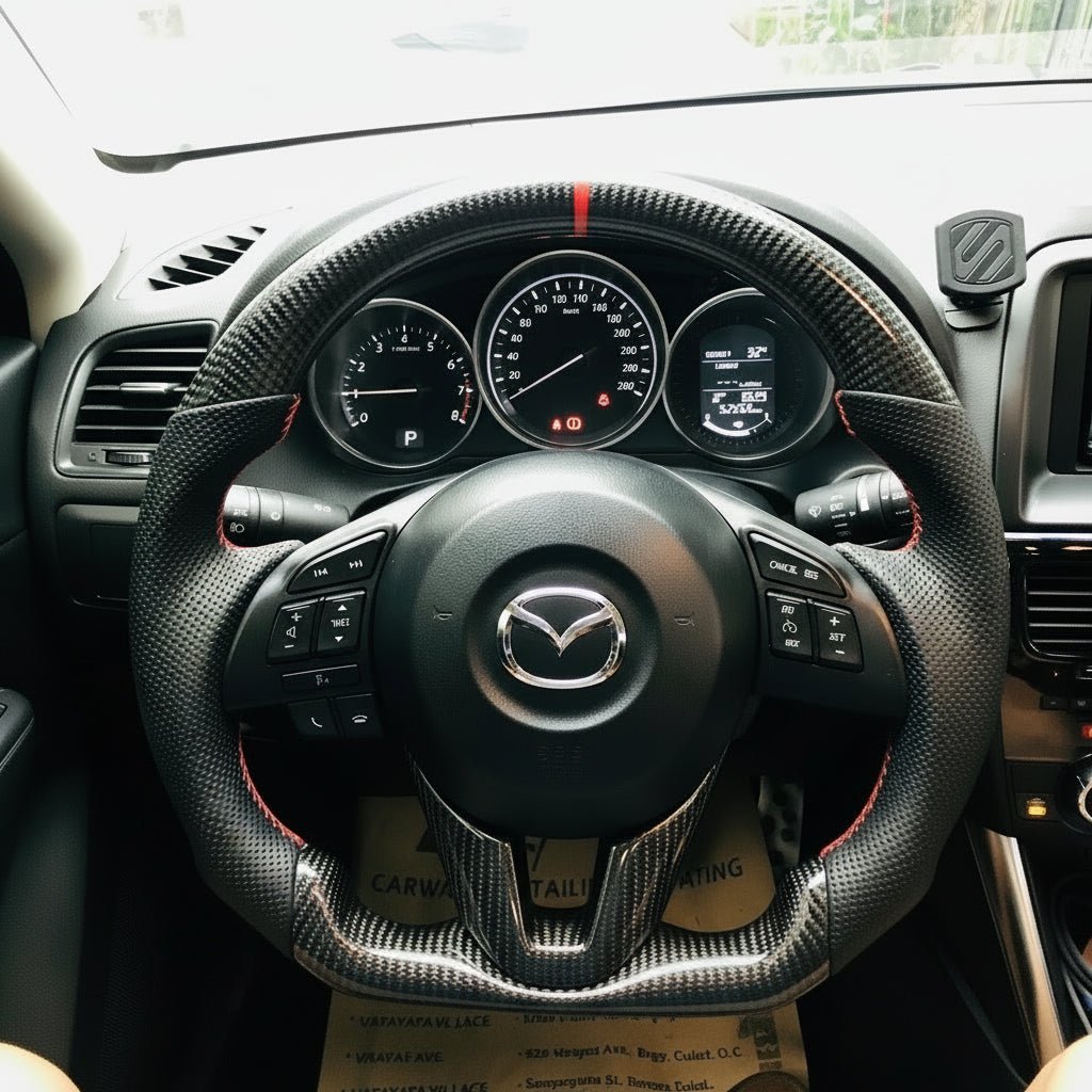 Mazda 3 2008 - 2013 Custom Carbon Fibre Steering Wheel - Fast Life Customs