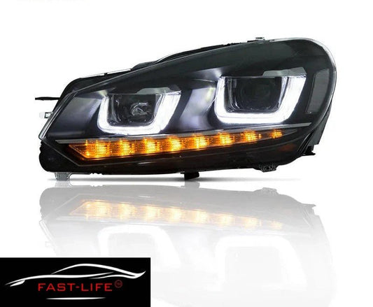Volkswagen Golf MK6 2008 - 2013 MK7 Golf R Style Headlight Upgrade - Fast Life Customs