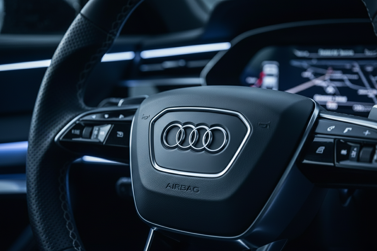 zoom in closer to the steering wheel a nd make it look less ai